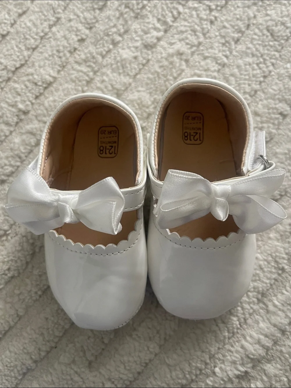 Source Unknown White Bow Strap Baby Walker Shoes
